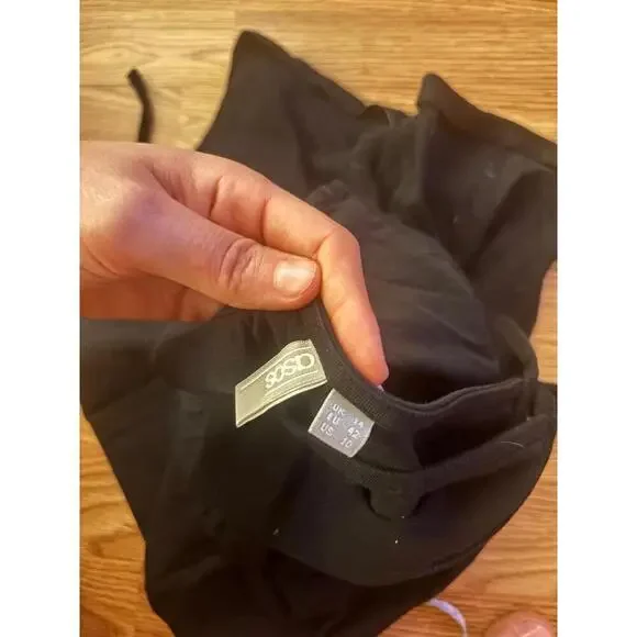 ASOS Black V-Neck Midi Dress Size 10 - Picture 6 of 6